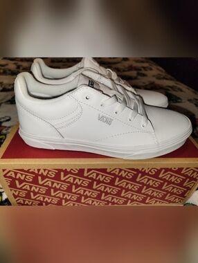 Vans White Leather Low-Top Sneakers